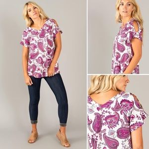 Agnes & Dora Cold Shoulder Love Top